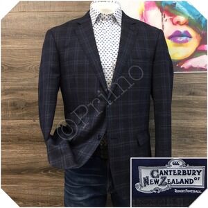 CANTERBURY Mens Blazer Sport Coat Casual Jacket Size 44R Two Button Wool Suit